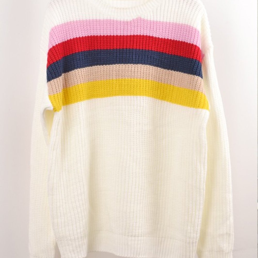 NWT Multi Color Stripe Pullover - Picture 6 of 7
